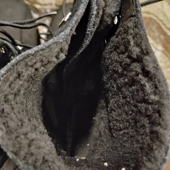 Women's Timberland Black Nubuck Fleece Fold Down Work Boot - Picture 6 of 10